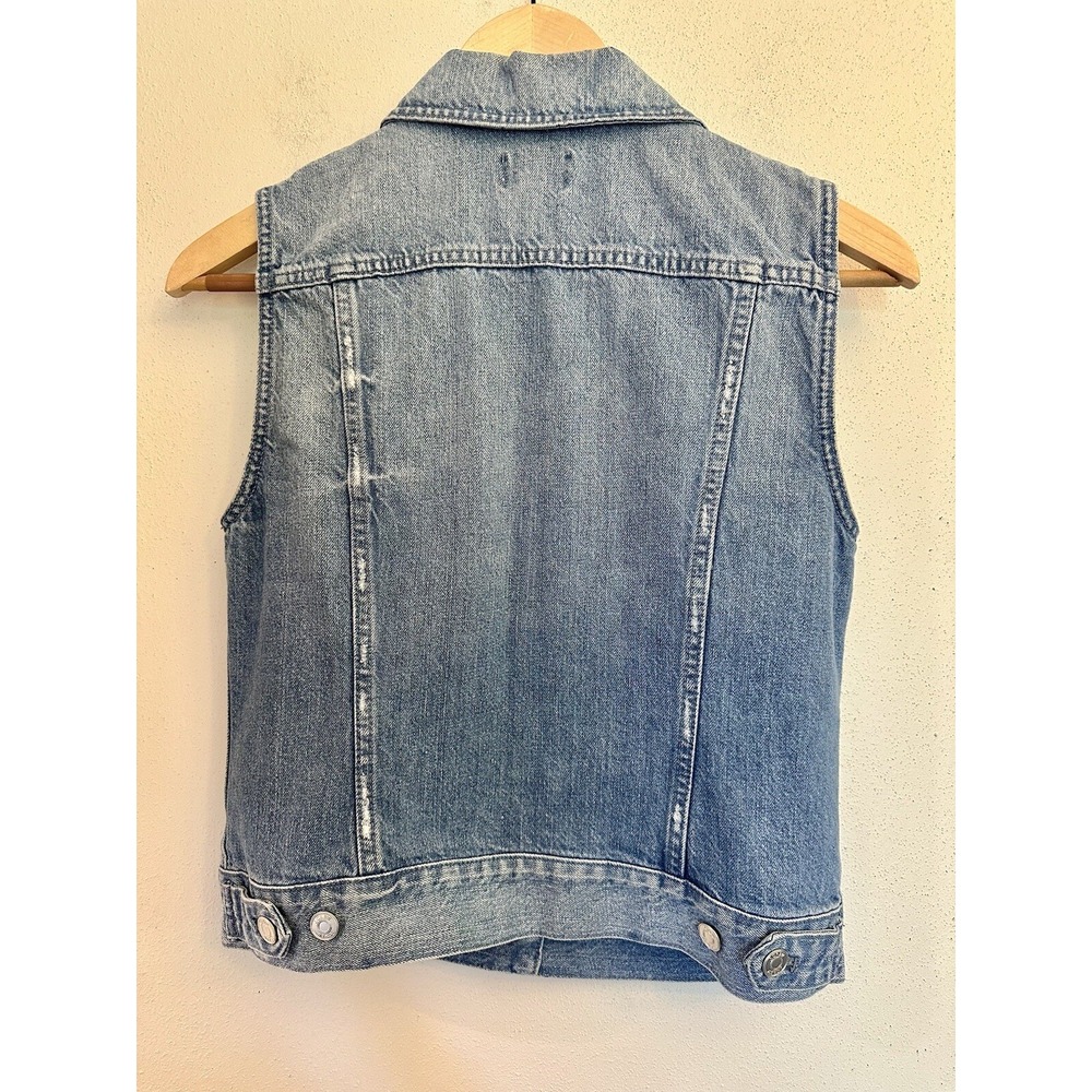 J. Crew Denim Vest XS 90s Y2K Grunge Summer Festival - Picture 10 of 13